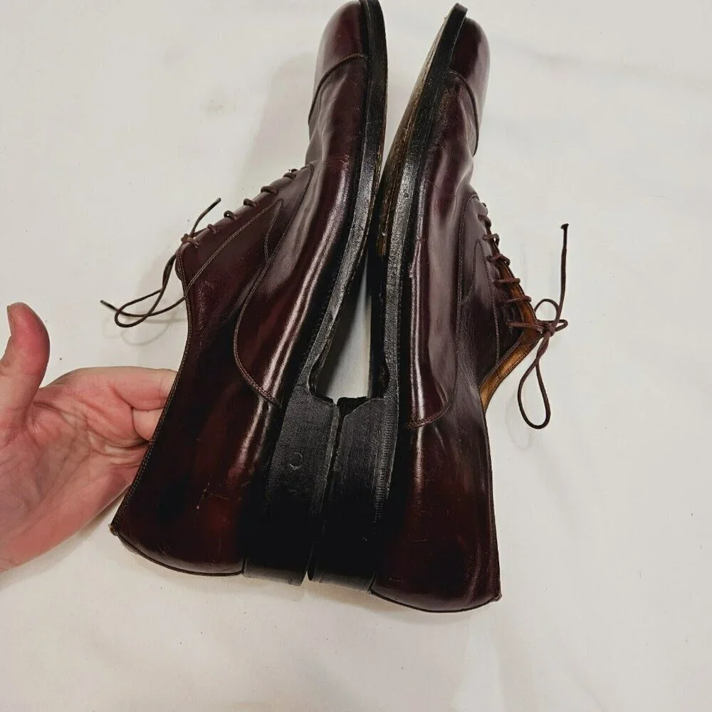 Salvatore Ferragamo Men's Padova Oxford‎ Sz 13 B Merlot Calfskin Dress Shoe FLAW